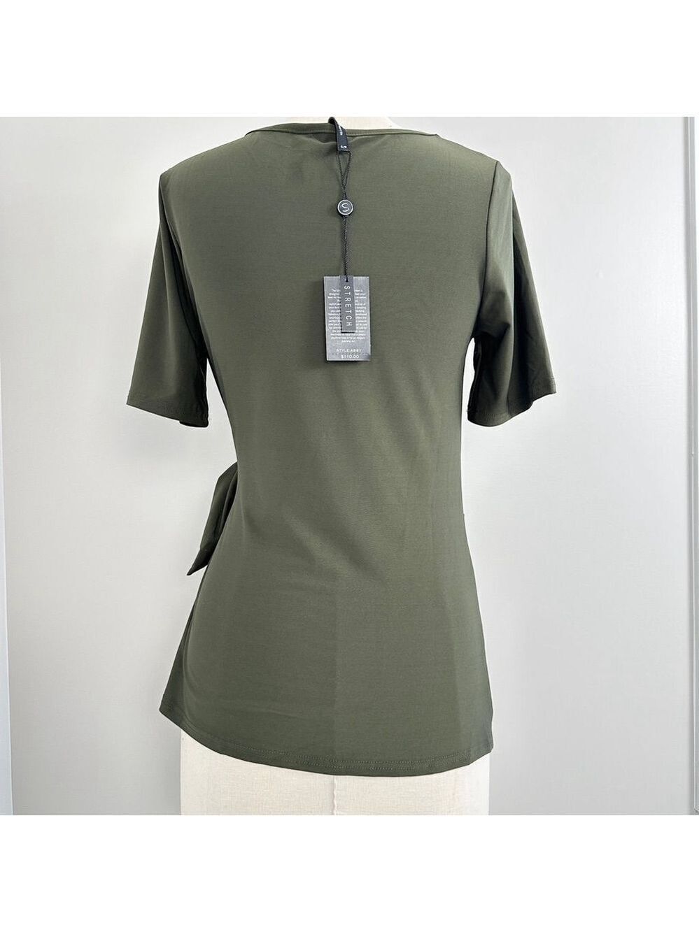 Women's DKR & Co Green Short Sleeve Tie-Front Top Size S New - Picture 2 of 8